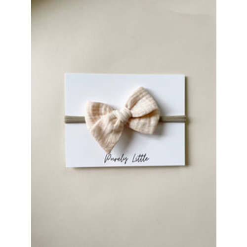 Large Gauze Bow Headband - Apricot – Purely Little