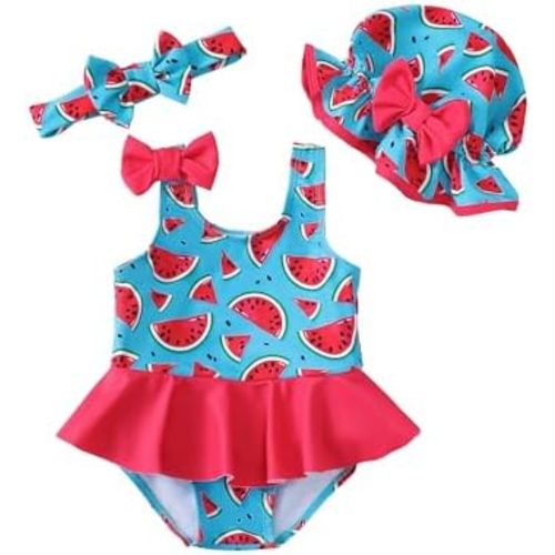 Saeaby Newborn Baby Girl Swimsuit Toddler Ruffle Swimsuit Bikini Tankini Infant Swimwear One Piece Bathing Suits for Girls