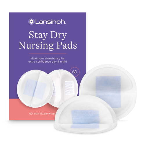 Lansinoh Stay Dry Disposable Nursing Pads for Breastfeeding, 60 Count HSA/FSA Eligible