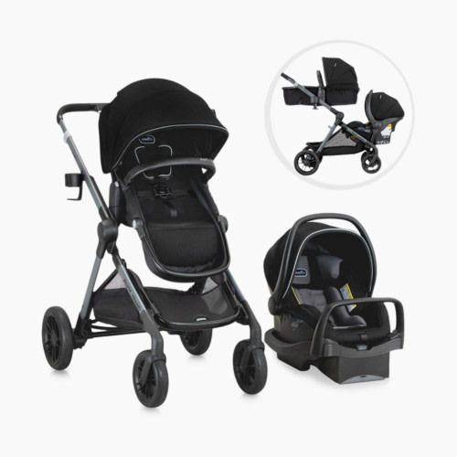 Evenflo Pivot Xpand Modular Travel System with LiteMax Infant Car Seat - Ayrshire Black