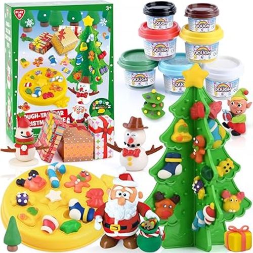 PLAY Christmas Color Dough Sets, DIY Sensory Dough Kit