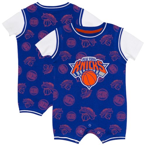 Infant New York Knicks Outerstuff Blue Logo Mania Romper