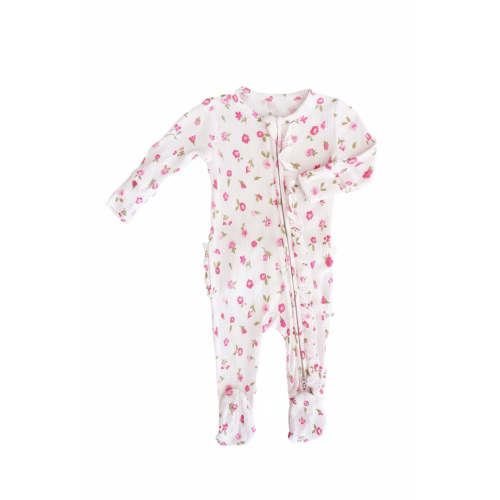 Penny's Posies Bamboo Waffle Ruffle Zipper Footie
