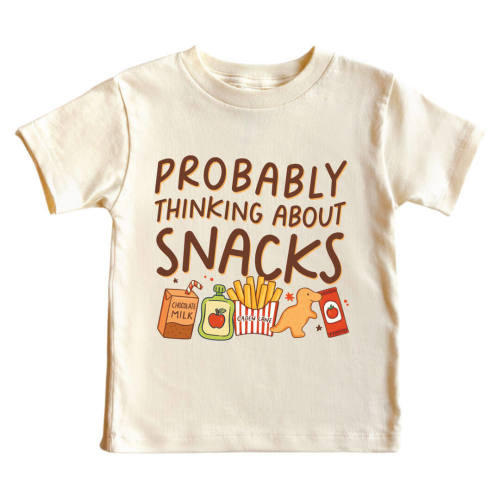 Thinking About Snacks Graphic Bodysuit & Kids Tee | Natural