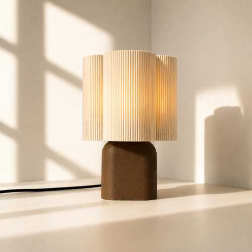 3D Printed Modern Table Lamp, Colorful Sculptural Bedside Lamp, Custom Color Lighting, Alva (E27)