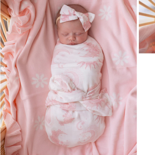 Muslin Swaddle | Celestial Pink – Little and Fern