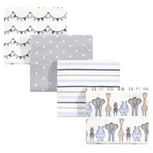Hudson Baby Infant Boys Cotton Flannel Receiving Blankets, Royal Safari, One Size