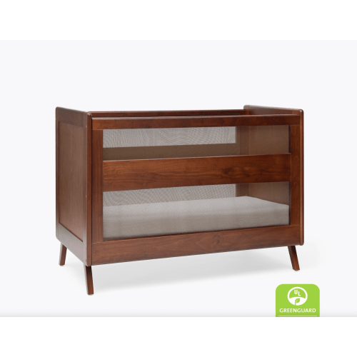 HALO 3-in-1 Convertible Wood Baby Cribs with Mesh Walls