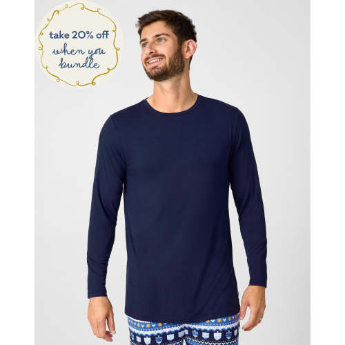 Classic Navy Men's Long Sleeve Pajama Top - Little Sleepies