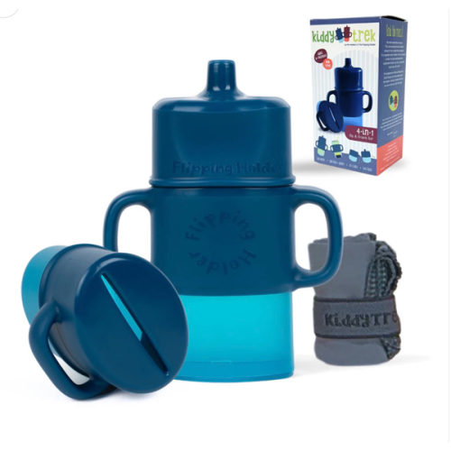 KiddyTrek 4-in-1 Sip & Snack Set - Food Pouch & Juice Box Holder, Snack Cup, Sip Cup ALL IN ONE