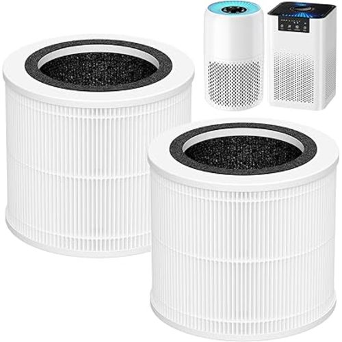 2-Pack AP100 AP102 Replacement Filter Compatible with AromaRoom AP100-A, AP100-B, AP100-C, AP102 & Core Mini Air Purifiers, 3-in-1 H13 HEPA and Activated Carbon Filter, White