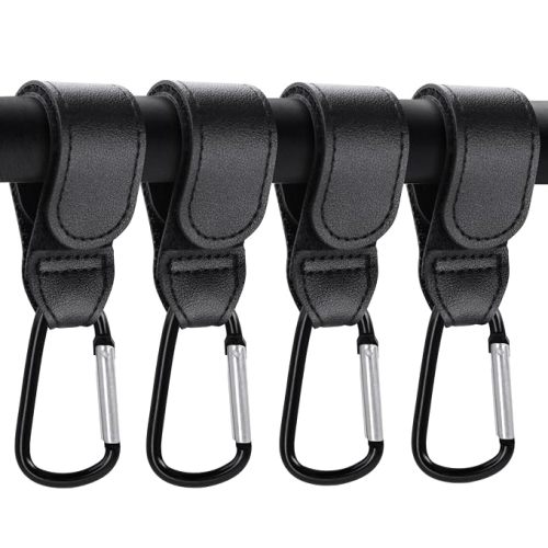 4 Pack Stroller Hooks, Non-Slip Carabiner Clips for Baby Stroller