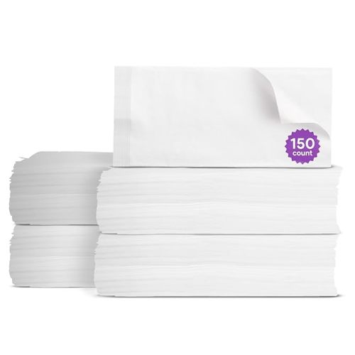Disposable Dry Wipes for Adults & Baby - 150 Count (5 Packs of 30) - Gentle & Durable Washcloths for Incontinence and Skin Care - 7" x 13" Travel Size - Non-Moistened Face Cloths