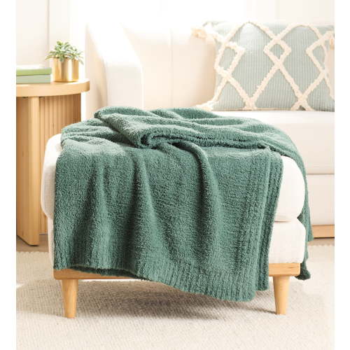 Better Homes & Gardens Cozy Knit Throw, Green Ash, 50x72"