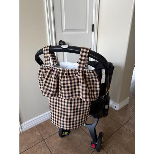 CUSTOM Message before ordering Ruffle Stoller Caddy Bag/ Removable Stroller Caddy/ Stroller Organizer Bag/Round Ruffle Stroller Bag