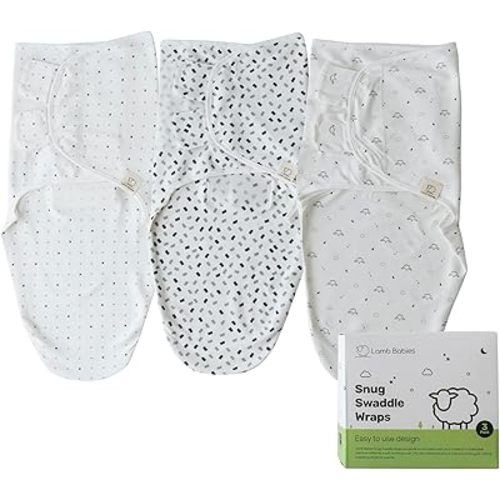 Snug Newborn Swaddle, Breathable & Premium Cotton Sleep Swaddle Blankets for Newborns with Adjustable Fit, Secure & Gentle on Delicate Skin, Adorable Patterns for Baby Boys & Girls