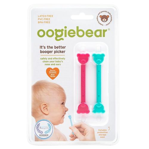 oogiebear® 2-Pack Infant Nose & Ear Cleaner with Case in - Raspberry/seafoam