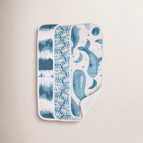 Crane Baby Caspian Nautical Burp Cloth Set & Reviews | Birch Lane