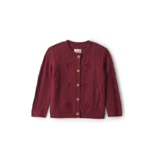 Kids' Organic Cotton Cable Knit Cardigan, 3M