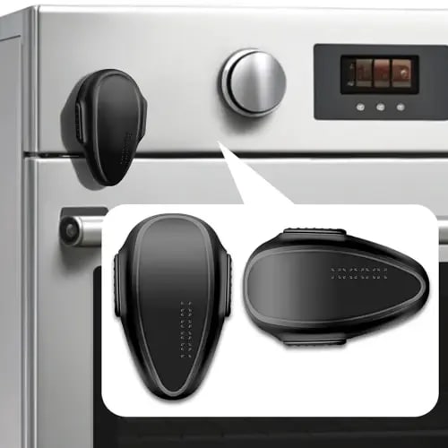Oven Lock Child Safety (2 Pack),Oven Door Lock,Oven Front Lock, Baby Proofing, Baby and Child Proof Locks for Drawer Oven Stove Door, Upgrade Heat-Resistant Material, Easy to Install - Black