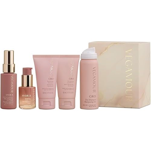 VEGAMOUR Hair Wellness Travel Essentials | Nourished, Healthier Looking Hair Gift Set | $81 Value