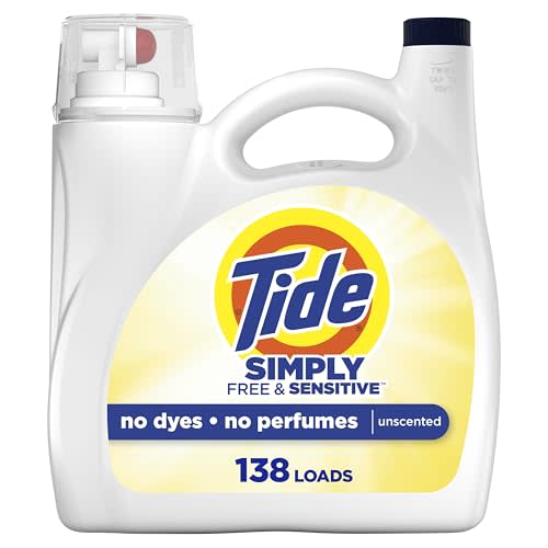 Tide Simply Liquid Laundry Detergent, Free & Sensitive, 138 Loads, 173 fl oz