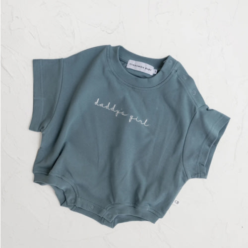 Daddy's Girl T-Shirt Romper - Steel