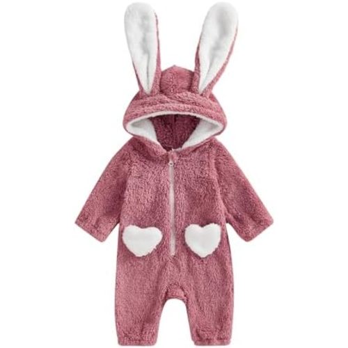 Newborn Girl Clothes Valentines Outfit Bunny Onesie Hoodie Romper Long Ear Rabbit Jumpsuit Cute Easter Clothes