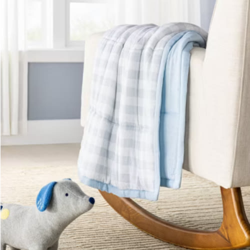 Muslin Quilt Baby and Toddler Blanket - Blue - Cloud Island™