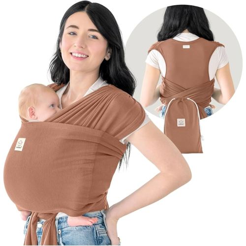 KeaBabies Baby Wrap Carrier Ring Sling - Easy to Wear, Adjustable D-Lite Baby Carrier Newborn to Toddler, Infant Carrying Shirt, Hands Free Bonding, Breathable Fabric Wearing Wrap (Terracota)
