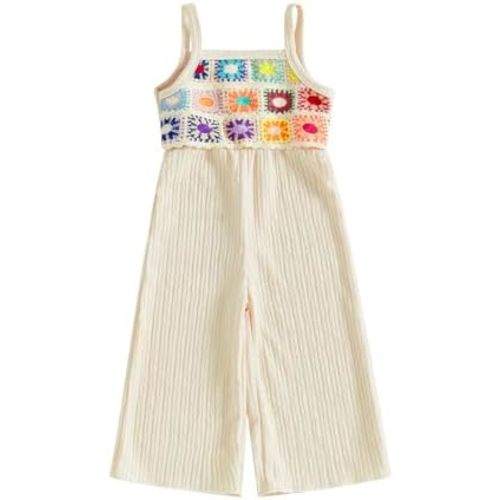 Baby Girl Outfits Crocheted Ruffled Camisole And Elastic Pants Set 6 12 18 24 Months 2 3 4 T