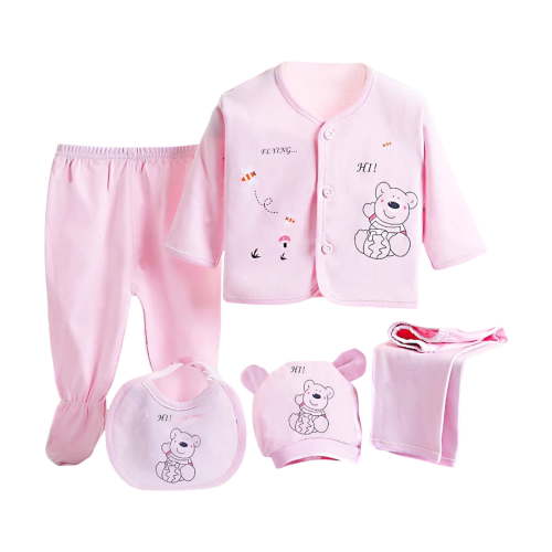 Zanarzt Preemie Baby Girl Clothes Baby Pure Cotton Layette Set Cotton Clothing New Born Baby Underwear Set Pink,0-3 Months