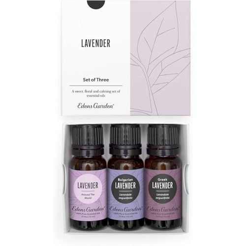 Edens Garden Lavender Essential Oils 3 Set – 100% Pure Therapeutic Grade, Aromatherapy Floral Scents For Relaxation, Skin, Candle Making & Diffusers – Natural, Vegan & Fragrance Oil Free, 10 ml/3 Pack