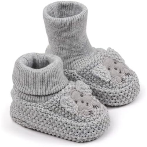 Newborn Baby Boys Girls Booties Knit Cartoon animal Booties Warm Soft Cozy Socks Shoes for Baby Shower Table Decorations