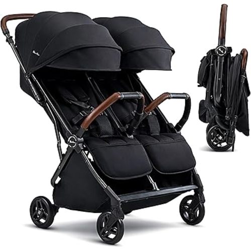 Silver Cross Jet Double - Full Size Side by Side Double Infant & Toddler Stroller - Lightweight, Compact & Easy to Fold, with All-Terrain Wheels – Disney Park Approved, Space Black