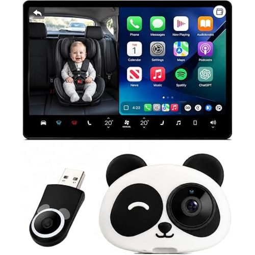 Wireless CarPlay Baby Car Camera,Split Screen Navigation