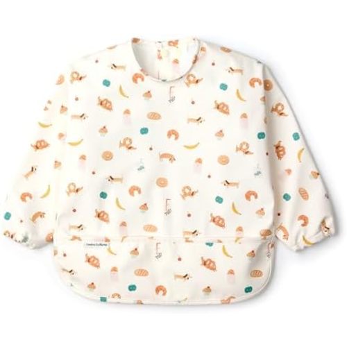 Loulou Lollipop Long Sleeve Mess Free Waterproof Bibs, for baby boys and girls 6-36 Months, Machine Washable, Travel Friendly