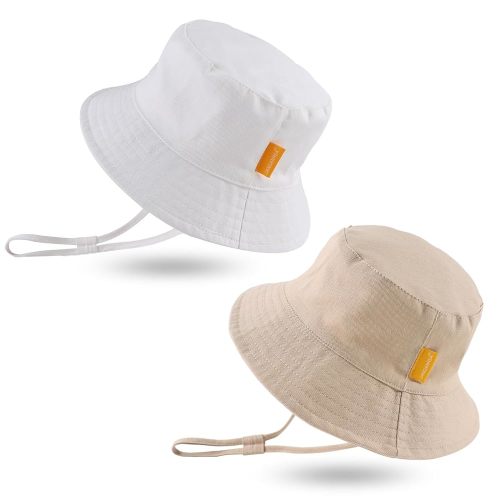 JANGANNSA Sombrero de algodón para el sol, para bebés, niños y niñas, sombreros de pescador, protección solar de verano, gorras de playa para niños