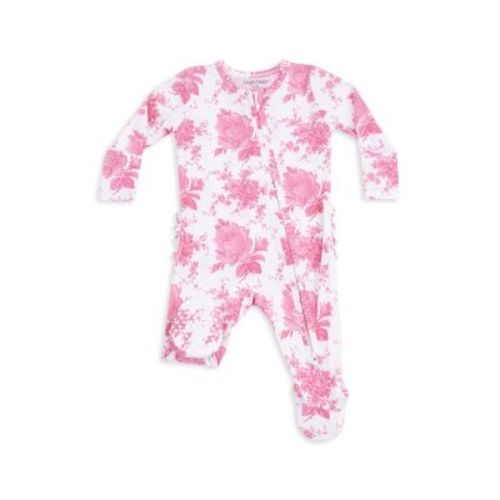 Girls' Roses 2 Way Zipper Ruffled Back Footie - Baby