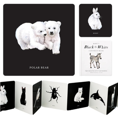 Baby's Black and White Contrast Book: High-Contrast Art for Visual Stimulation at Tummy Time (Tabitha Paige Children's Book Series)
