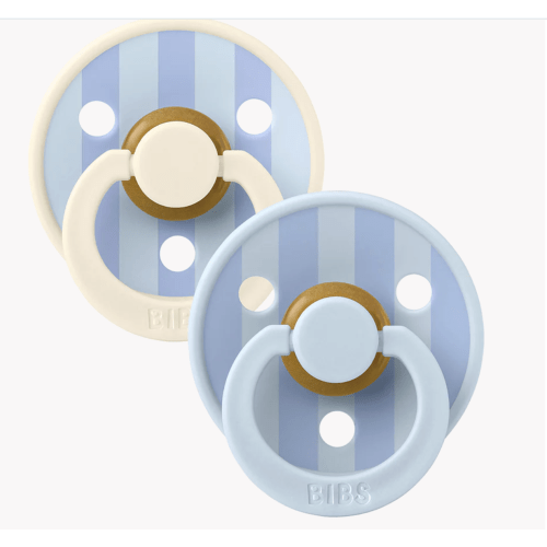 STUDIO Colour 2 Pack Block Pacifiers - Baby Blue Dusty Blue – Bibsworld store US