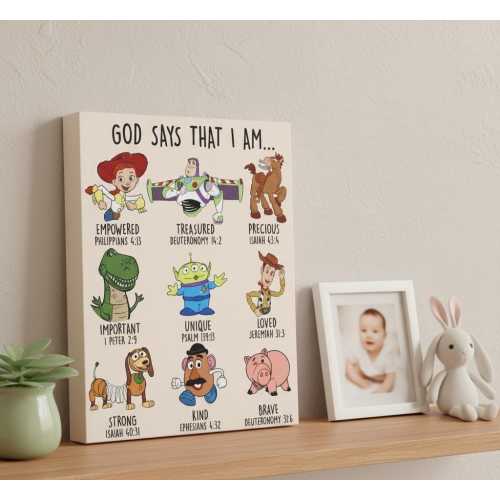 Christian Nursery Canvas: Toy Story Inspired, Baby Wall Art