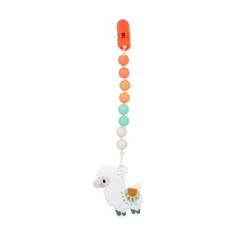 Silicone Teether with Pacifier Clip | Llama