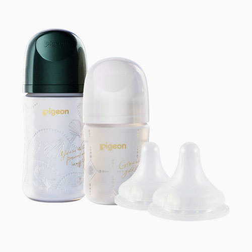 Pigeon Glass Bottle With Silicone Coating Pearl Gift Set - 2