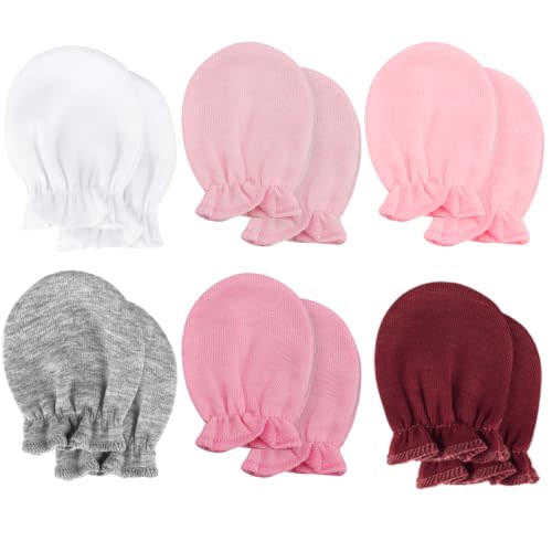 BQUBO Baby Mittens No Scratch Cotton Newborn Infant Glove Soft Skin-friendly Gloves Mittens for 0-6 Months Baby Girl Boy