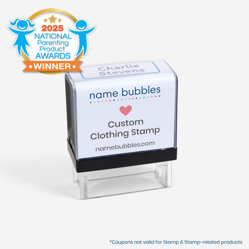 Custom Clothing Stamp For Kids | Name Bubbles