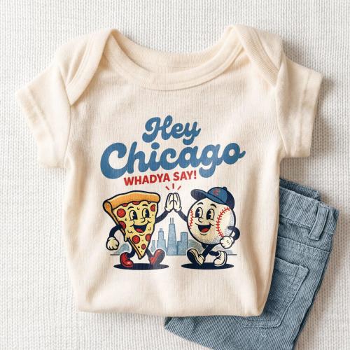 Hey Chicago Whadya Say Baby Onesie - Cute Chicago Baseball Bodysuit
