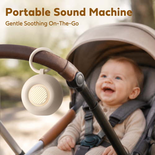 Portable Sound Machine for Baby Sleep, White Noise Machine with Cry Detection, 15 Soothing Sounds, 20H Playtime, Night Light & 3 Timer, Baby Sound Machine for Travel Home, Baby Registry
