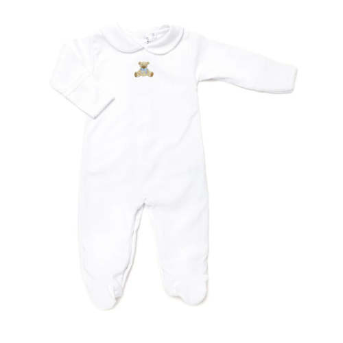 Blue Teddy Bear Collared Footie