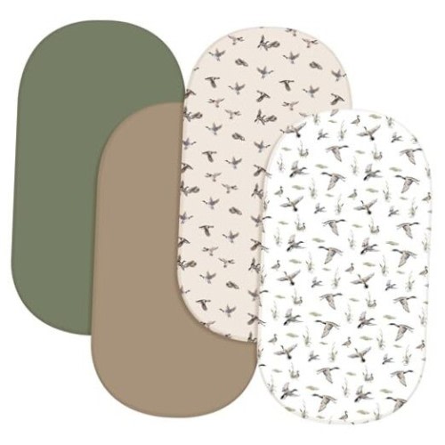 4 Pack Mallard Duck Bassinet Sheets 32 x 16 x 4 Inches Hunting Stretchy